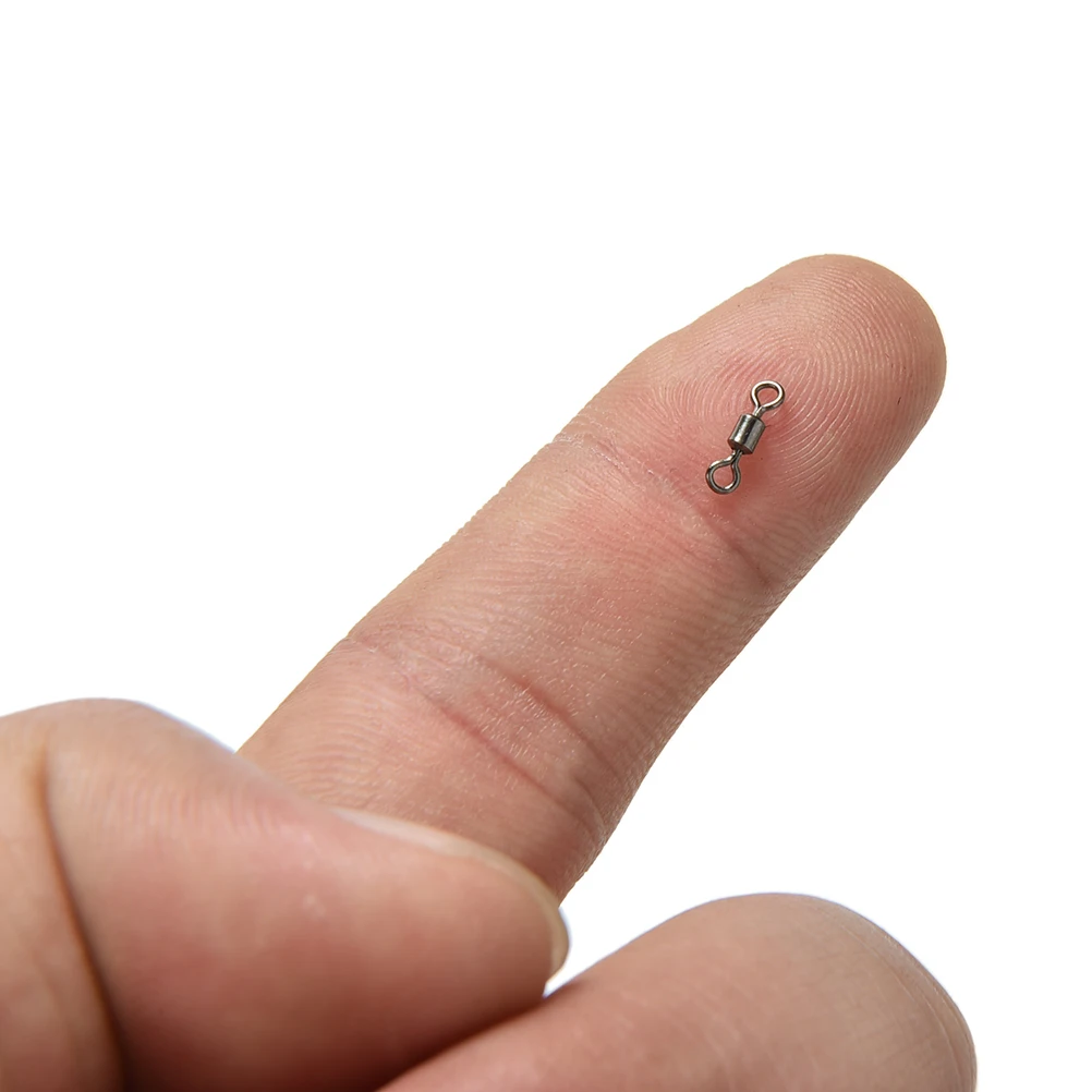 

100Pcs Ball Bearing Swivel Solid Rings Fish Connector Round 8 Shape Eye Rolling Swivels Rig Sea Carp Fishing Tools Multi Sizes