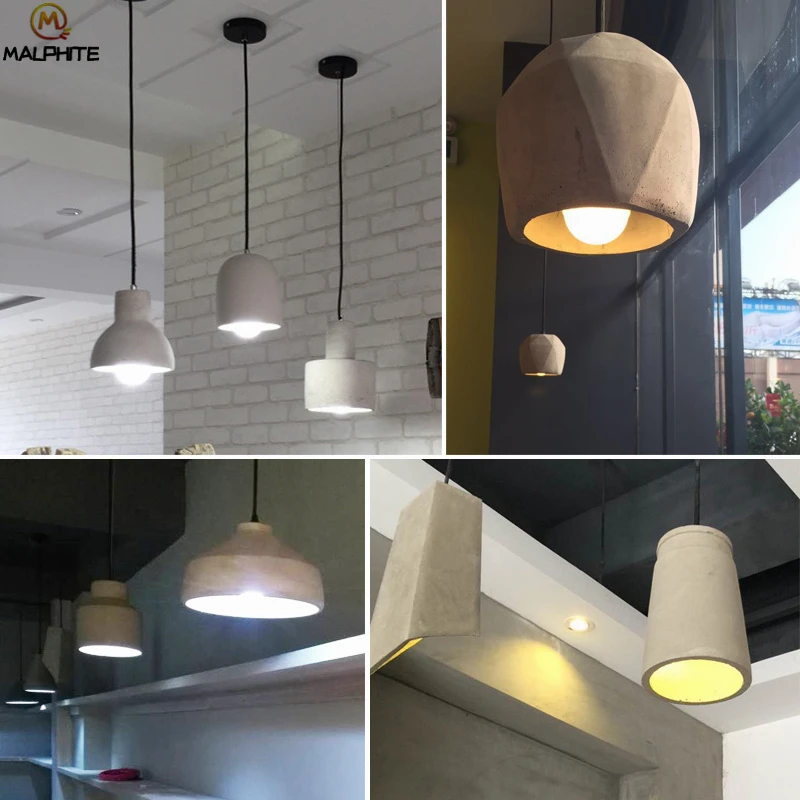 

Retro Lndustrial Decor Pendant Lights Restaurant Bar Cement Resin Hanging Pendant Lamp Cafe Corridor Aisle Lighting Luminaires