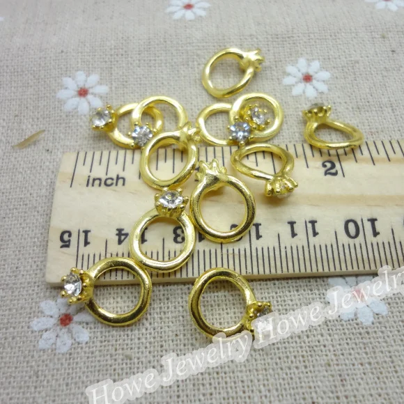 Оптовая продажа 60 шт винтажные Подвески Кольцо Кулон Золотой цвет подходит