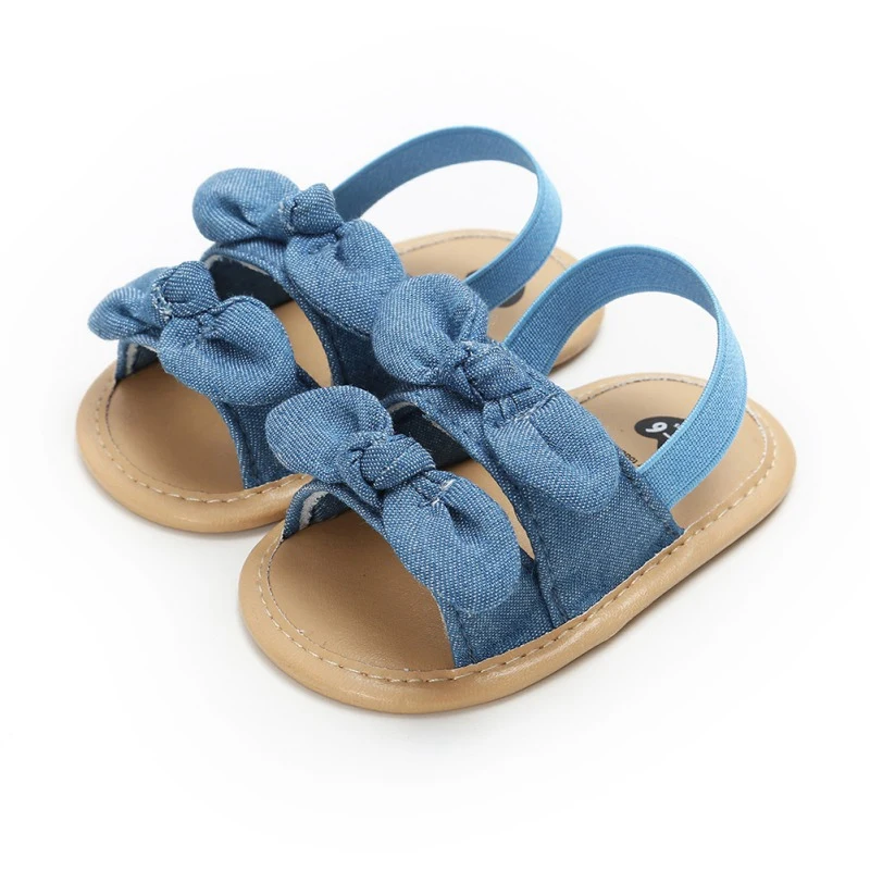 

Toddler Baby Shoes Summer Sandals For Kids plaid Breathable Princess Sandals Anti-Slip Bow Beach Shoes