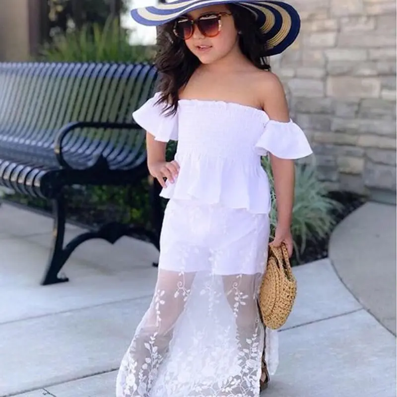 Женский летний комплект из двух предметов топ и юбка с открытыми плечами