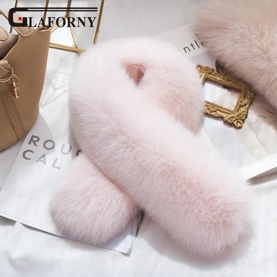 Женский шарф Glaforny осенний и зимний из натурального меха лисы в Корейском