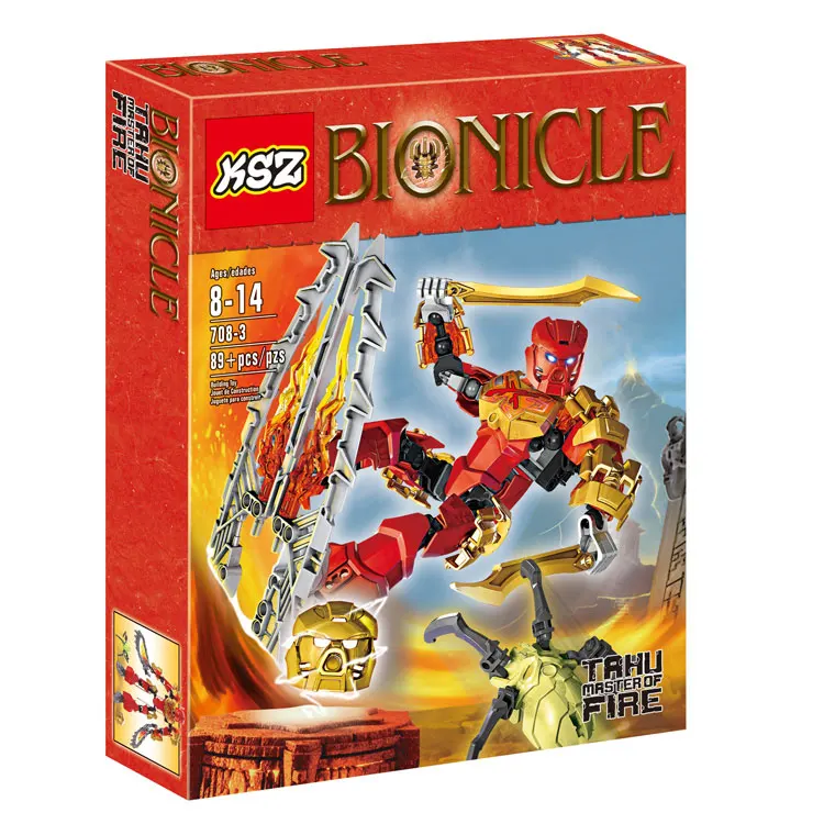 Reedcall 89 шт Bionicle Tahu Master of Fire 70787 игрушка совместимая с Legoings строительные