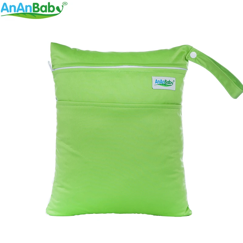 AnAnbaby однотонная искусственная ткань цвет обычный с карманами на молнии 1 шт.|diaper
