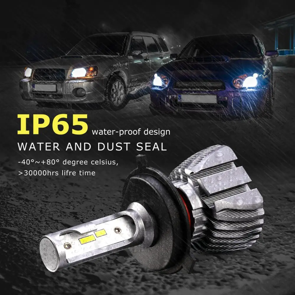 Oslamp H4 Hi-Lo светодиодный светильник для головы автомобиля 50 Вт 8000lm налобный фонарь
