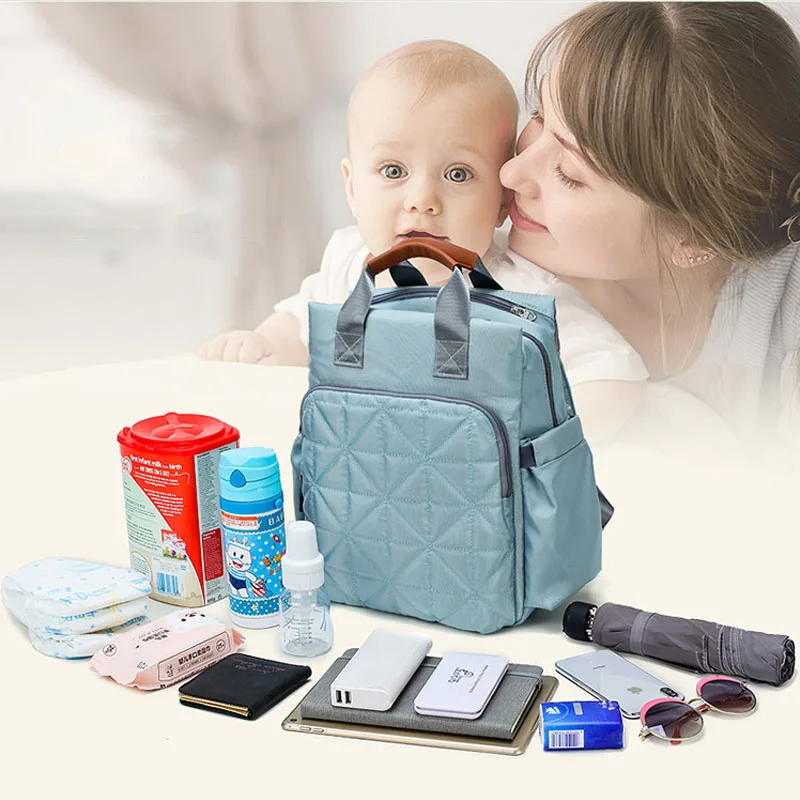 

Fashion Mummy Maternity Nappy Bag Large Capacity Baby Care Bag Mom Backpack Diaper Nursing Bag for Stroller Moms Wet Backpack