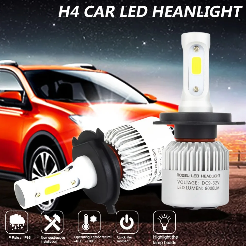 8000lm H4 Hi/короче спереди и длиннее сзади) светодиодный фары комплект чип HB2 9003