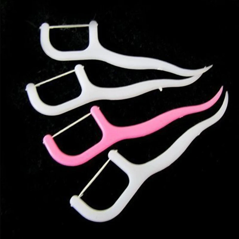 Plastic 25 Pcs Dental Floss Stick Nylon Wire Portable Teeth Care Cleaner Tooth Cleaning Tools For Oral Hygiene