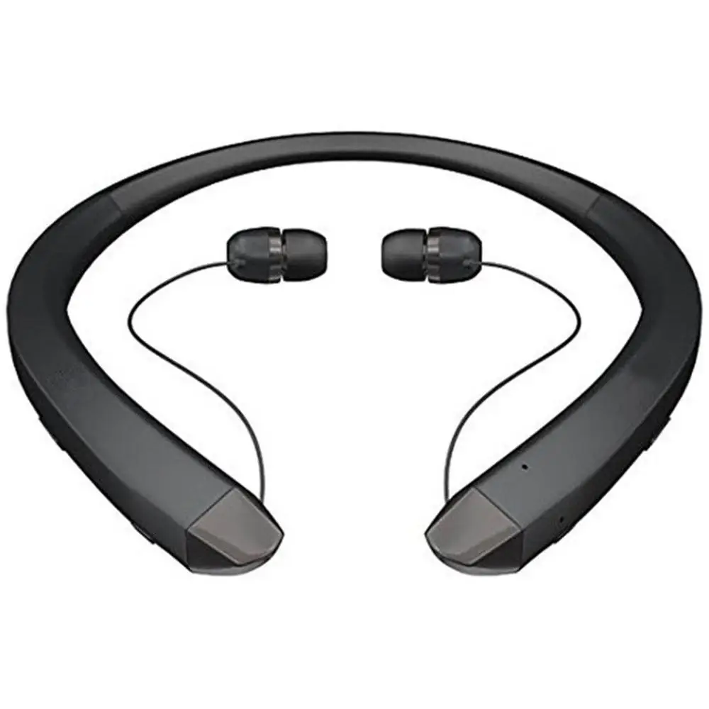 Черный Bluetooth гарнитура спортивные стерео беспроводные наушники с выдвижными наушниками с двойным микрофоном шумоподавление наушники - Цвет: Черный