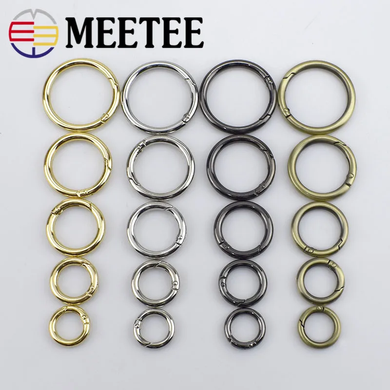 5 шт. Meetee 20-50 мм металлическая d-образная кольцевая Пряжка открывающаяся Пружинная Застежка Пряжка собачий ошейник Пряжка Сумка ремень аксессуары для одежды