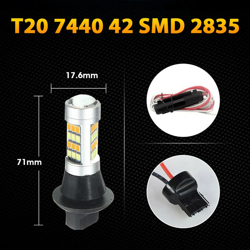 Hlxg 2 шт. T20 Led 7440 двухцветные задние фары автомобильная лампа освещение стоп