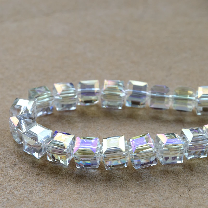 Цветные хрустальные Квадратные бусины AB для изготовления ювелирных изделий