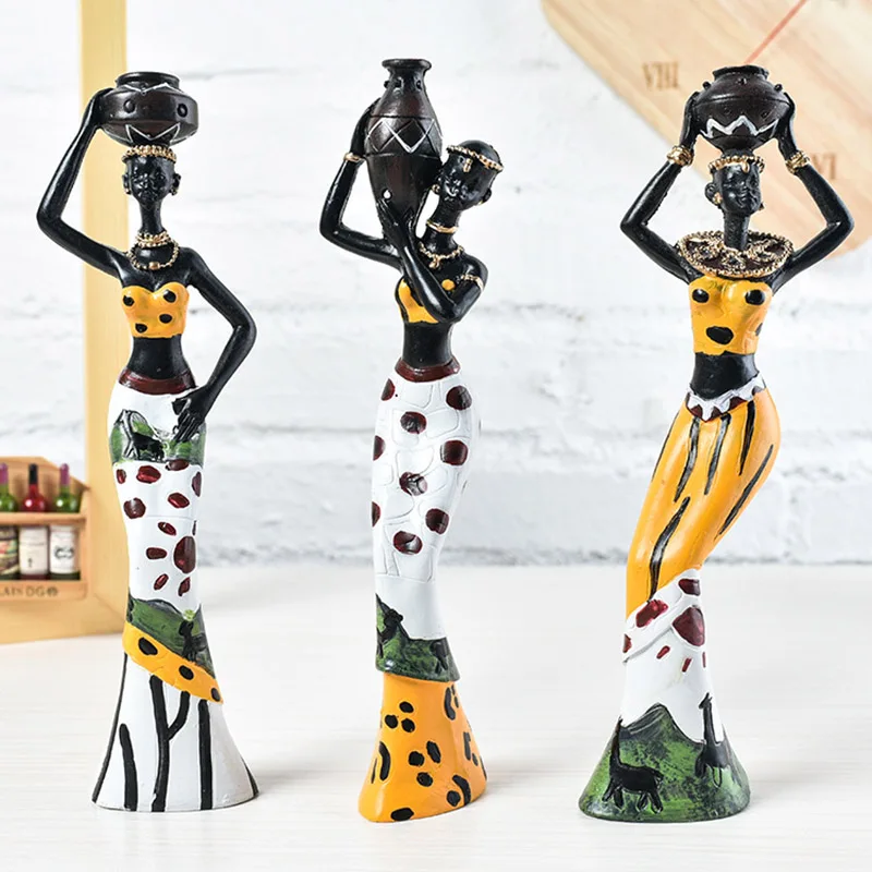 3 шт./компл. скульптура аксессуары для украшения дома африканская статуя из смолы