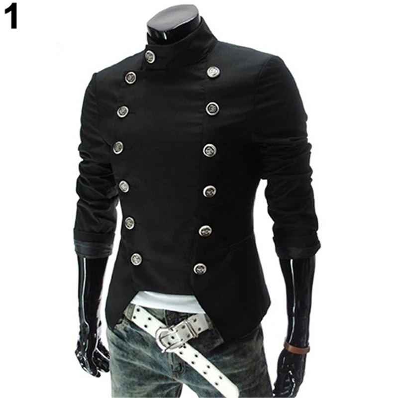 Мужской блейзер с длинным рукавом повседневный облегающий двубортный Блейзер