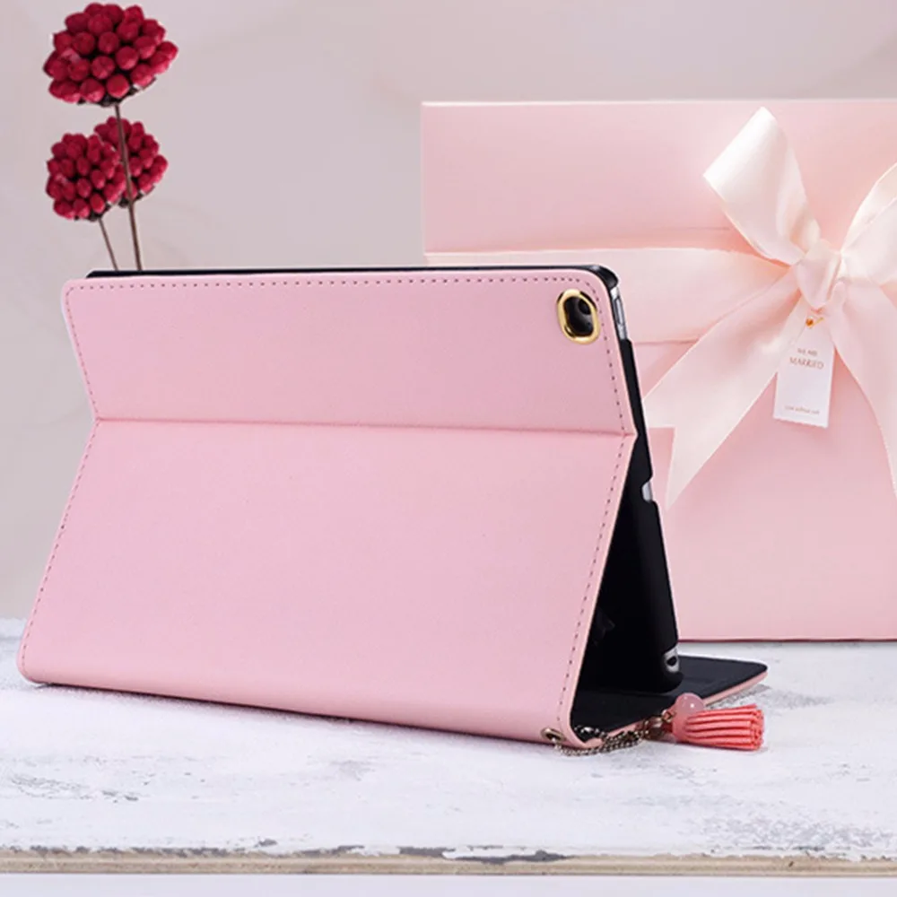 Для iPad 9 7 2018 и 2017/iPad Air 2/iPad случае сердце Стиль PU чехол Tablet кисточкой Дело