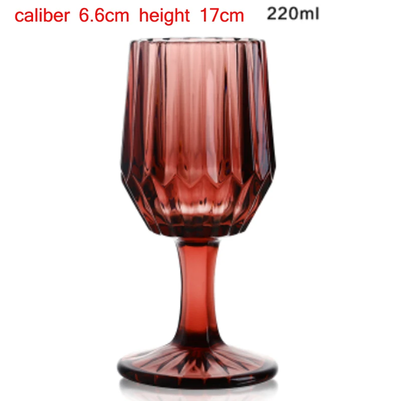 220 ml red Посуда для напитков чайная стеклянная десертная чашка Weinglas Drinkglas хрустальный бокал для красного вина стакан для гравировки водяного льда стекло для Сока Напитков молока - Цвет: 220 ml red