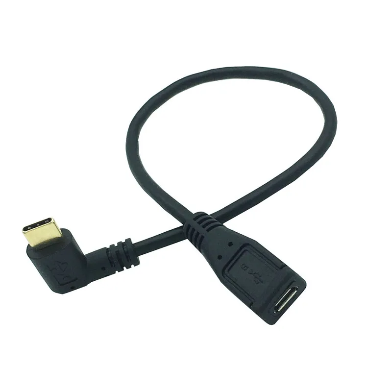 USB3.1 Тип C левый и правый угол штекер на Micro USB 2 0 5P гнездо Угловой кабель для