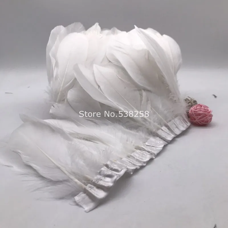 2 м/лот естественное окрашивание гусиное перо украшение лентами DIY Перья для декора ремесел платье, украшенное перьями ткань пояс Одежда