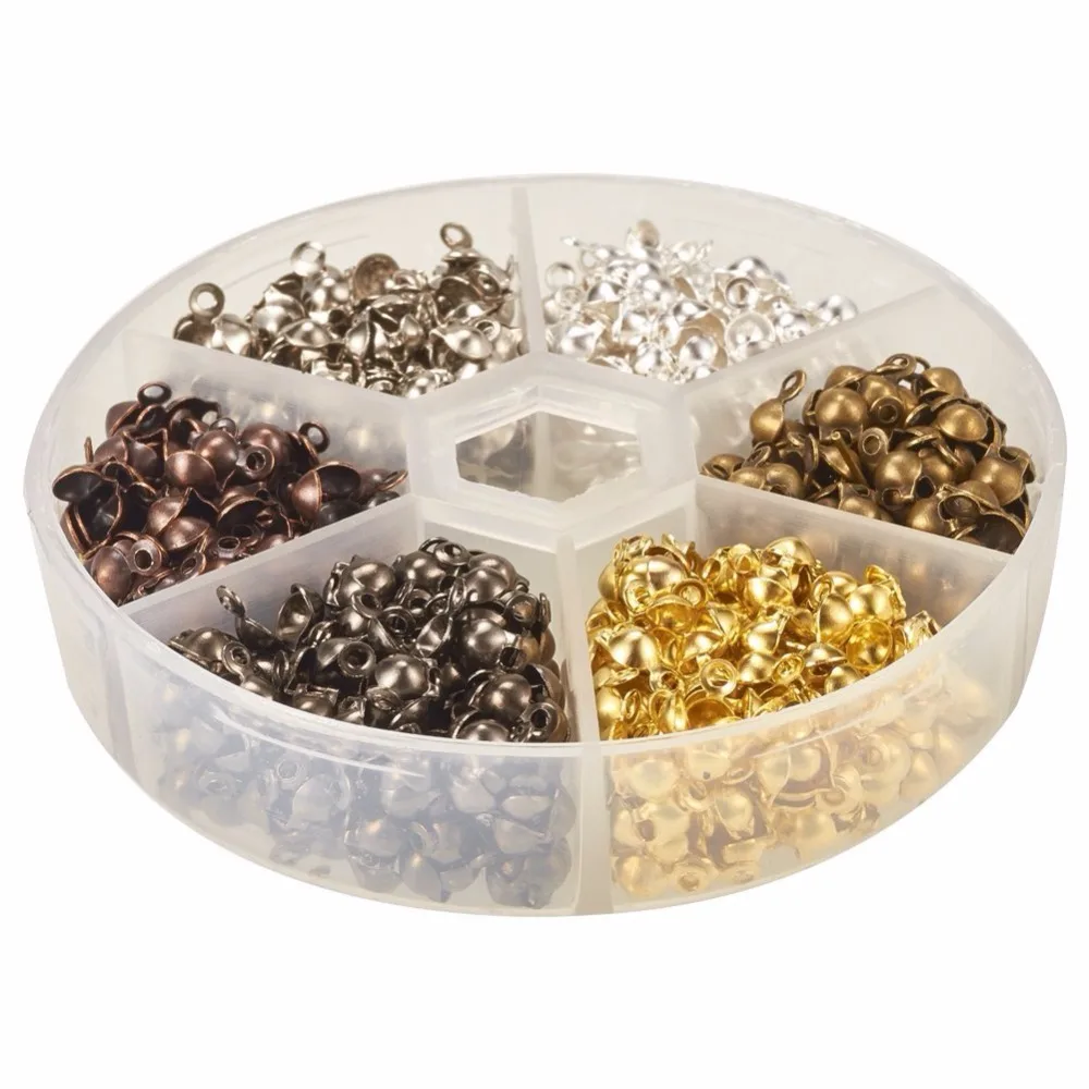 1 Box 6 Colors Iron Spacer Beads Tips Jewelry Findings for Making Fittings DIY Supplies | Украшения и аксессуары
