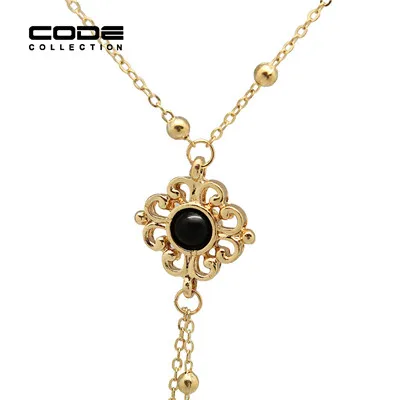 Женский длинный кулон с бусинами ожерелье из искусственного жемчуга черной