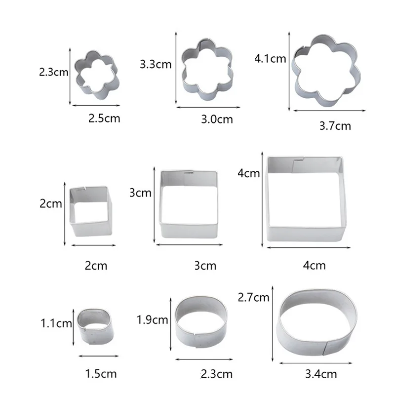 

24Pcs/Set Biscuit Cake Molds Cutters Stainless Steel Baking Tool 8 Patterns 66CY