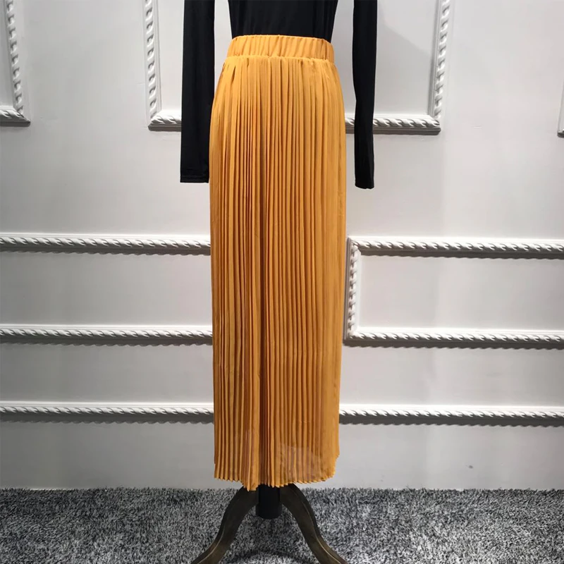Размера плюс Faldas Mujer Moda Бохо абайя кимоно мусульманская длинная облегающая шифоновая Макси плиссированная юбка женские исламские японские юбки