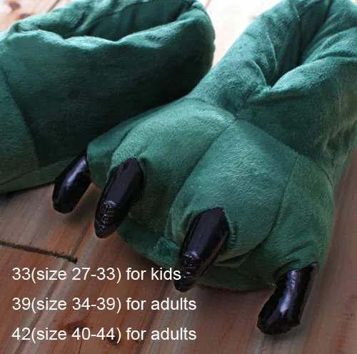Dark Green Обувь с единорогом; детские тапочки с рисунками животных; Kigurumi; комбинезоны; пижамы для мальчиков и девочек; тапочки для взрослых; детская праздничная одежда для костюмированной вечеринки - Цвет: Dark Green