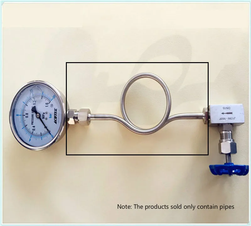 1/2 inch Pressure Gauge Tube 304 Stainless steel buffer tube 90 and 180 degrees pressure gauge connector elbow pipe fitting |