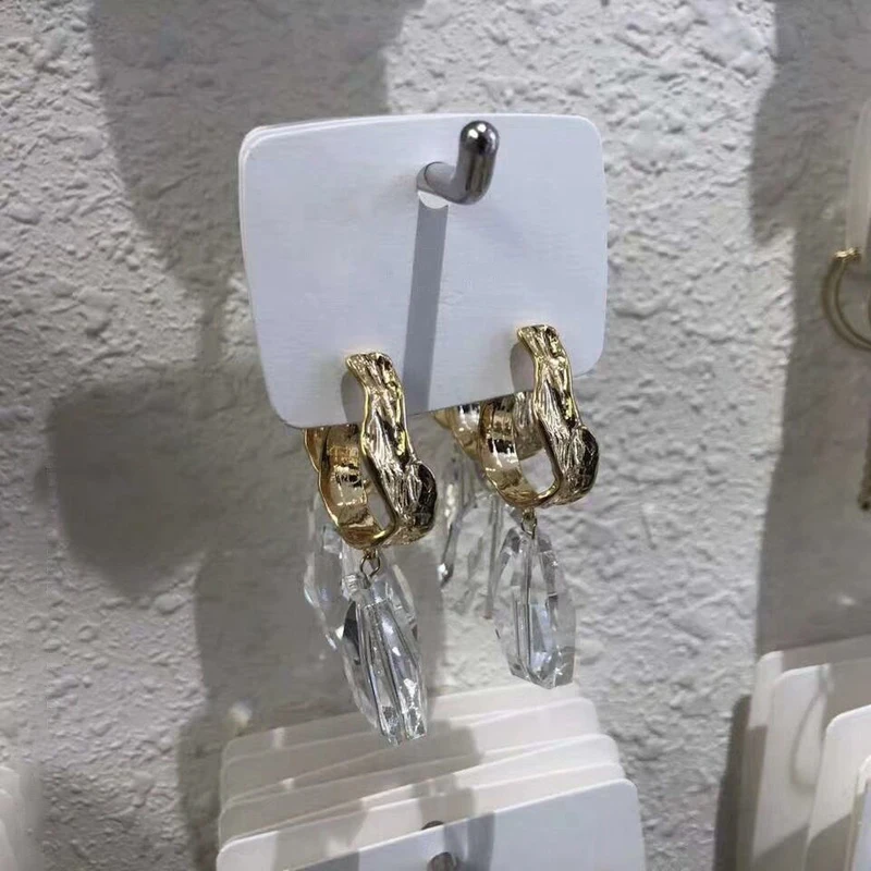 Серьги-капельки MENGJIQIAO длинные прозрачные геометрические серьги с металлическим