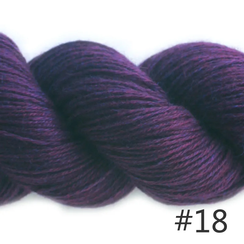 18 Purple Пряжа Lotus Mimi Plus цвет пряжи#01-33 натуральная норка вискоза Шерсть смешанная с кашемиром Детская Мягкая ручная вязка - Цвет: 18 Purple