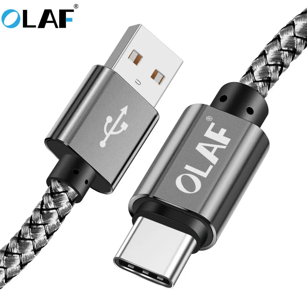 Кабель USB Type-C Olaf кабель C для быстрой зарядки и передачи данных Samsung S8 S9 Xiaomi mi 8 Huawei