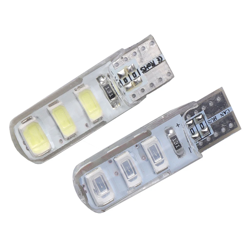 10 шт. T10 W5W светодиодный 5630 6smd автомобильный интерьерный светильник COB силиконовый