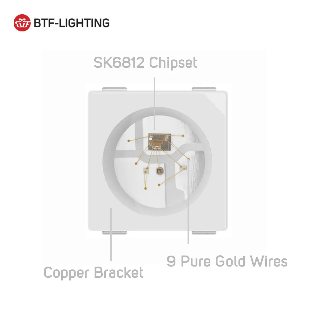 SK6812 5050/3535 RGB SMD(аналогично WS2812B) индивидуально адресуемый цифровой полноцветный светодиодный чип пикселей DC5V 10~ 1000 шт