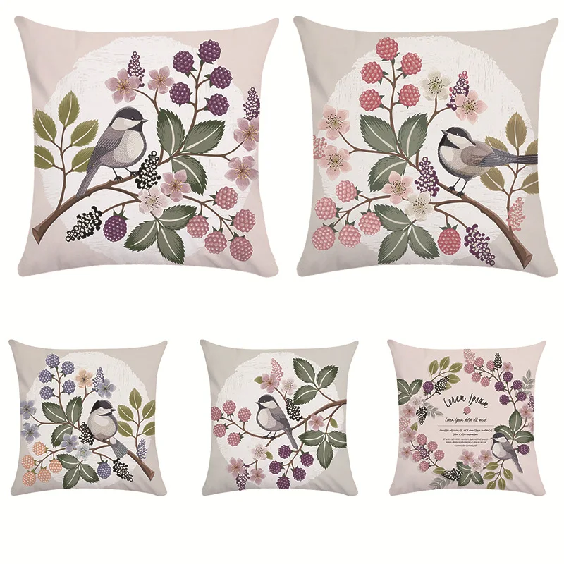 

Magpies Plush Pillow Case Throw Pillowcase Plush Printed Pillow Covers For Office Home Textile