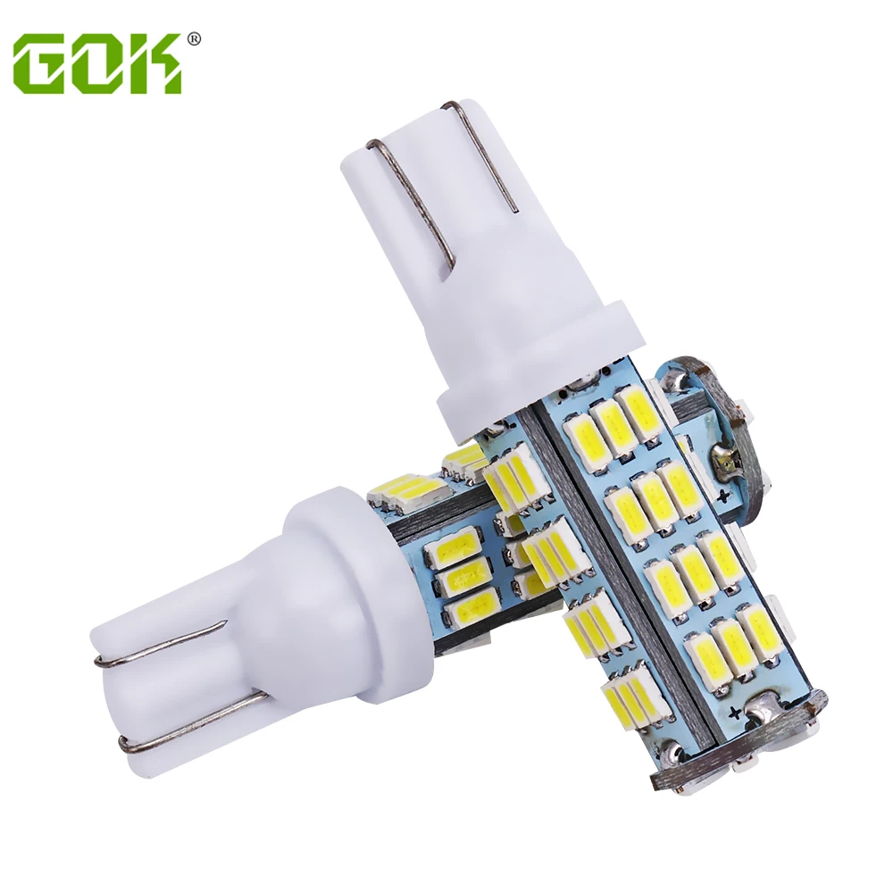 

100 шт./лот + T10 W5W Светодиодная лампа 54smd 168 194 t10 54led 3014 SMD Светодиодная лампа белый цвет индикатор свет лампы для парковки белый