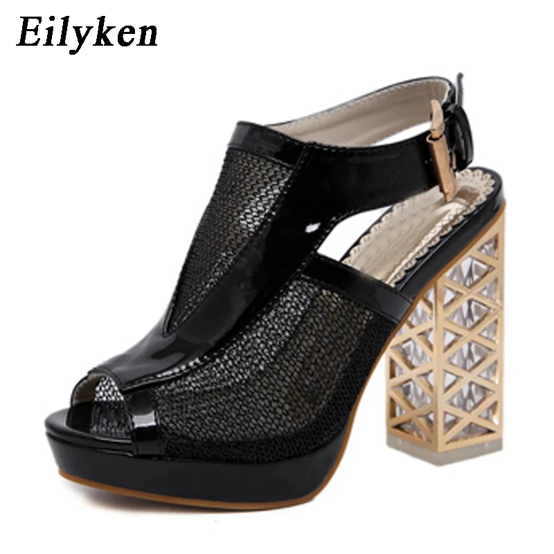 Eilyken; коллекция года; летние женские босоножки на платформе с открытым носком; женская повседневная обувь на ремешке с пряжкой; Верхняя одежда; размеры 34-40