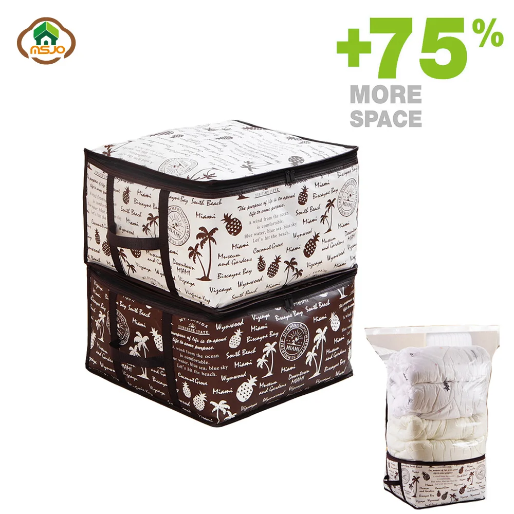 Msjo сумка для хранения вакуумные сумки одежды нетканые границы складной очень