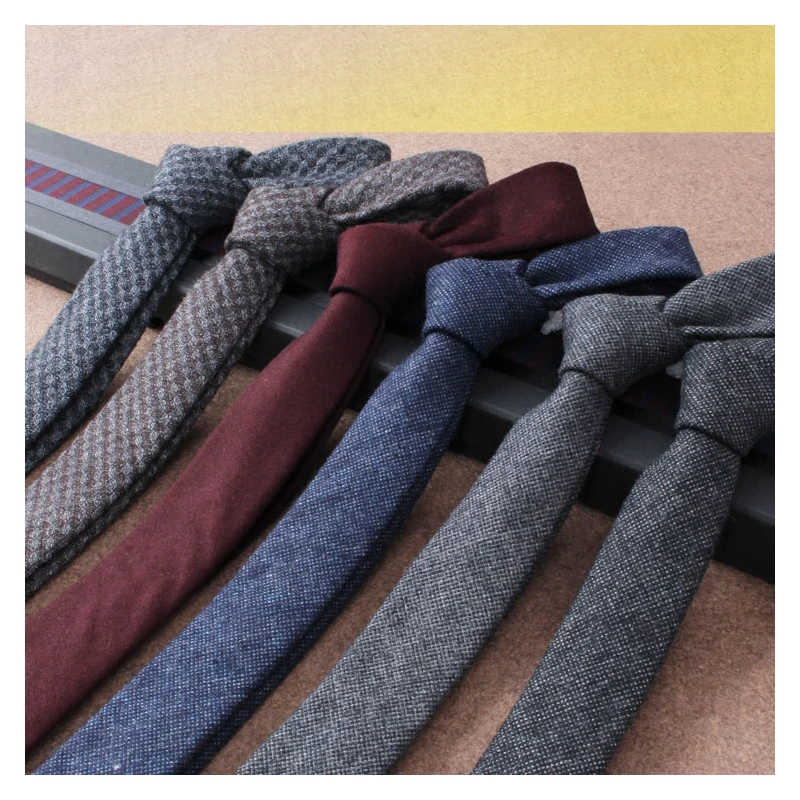 

150cm Long Tie Fashion Brand 100% Wool 5cm Men Ties Narrow Casual Suit Wedding Business Skinny Men's Necktie Luxury Gift Box