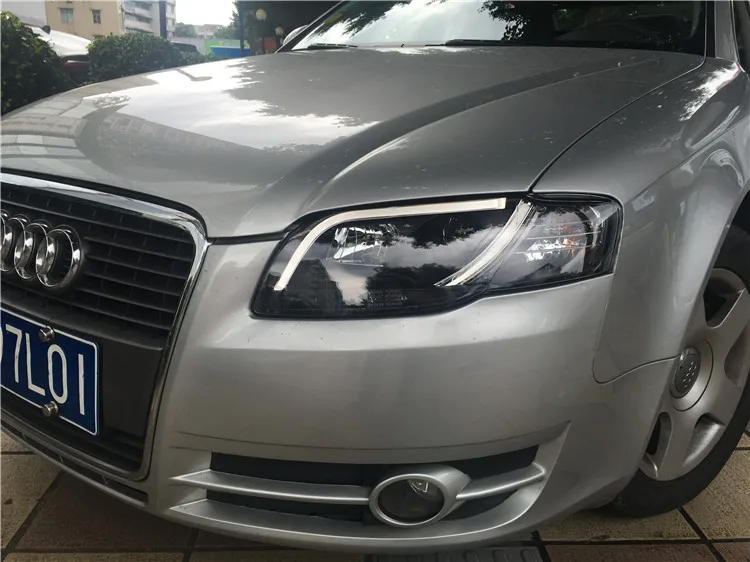 Автомобильный Стайлинг для Audi A4 B7 фары 2005-2008 A4 B7 светодиодный фары DRL Объектив Двойной Луч H7 спрятал bi Xenon объектива