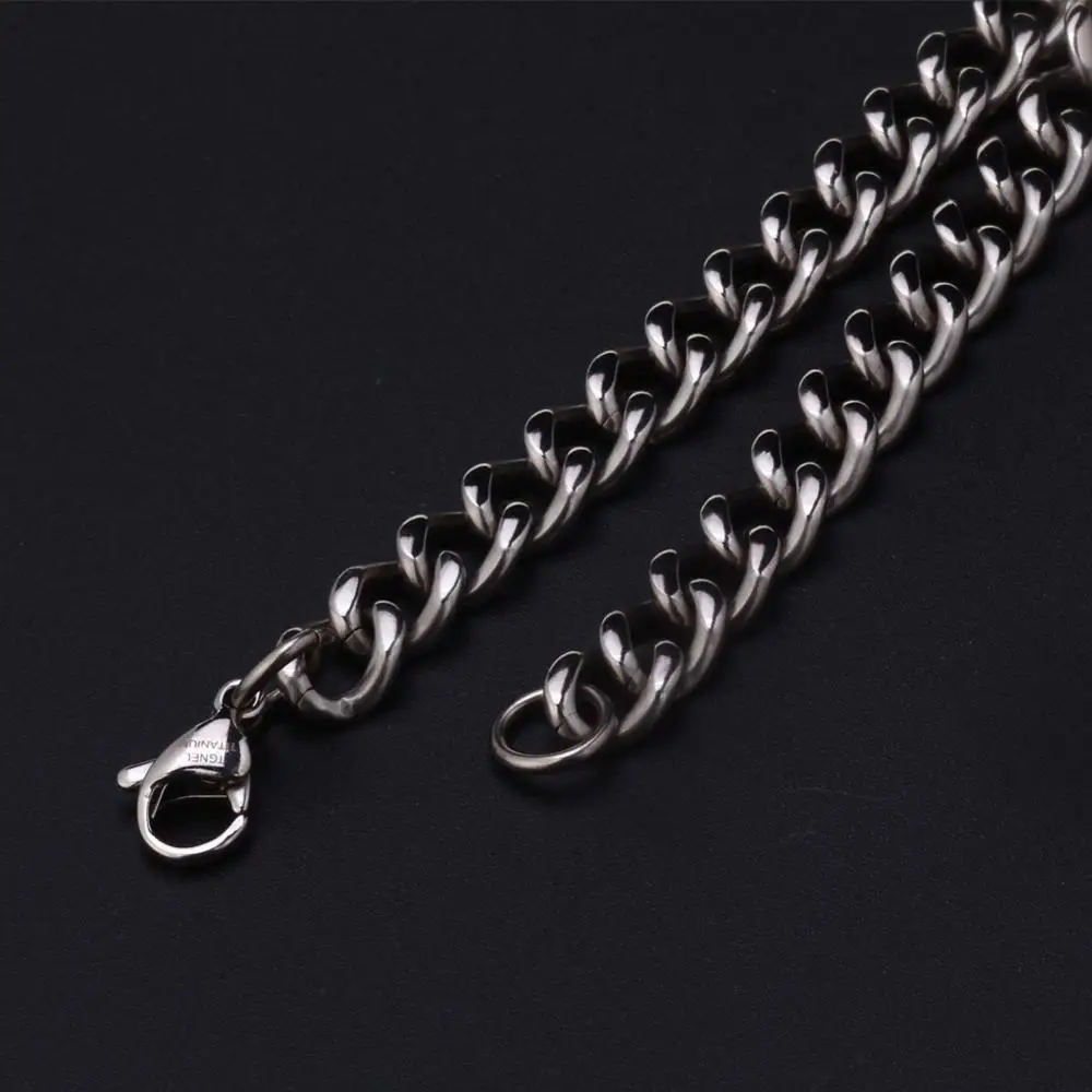 Pure Titanium Curb Chain Necklace for Men Women Hypoallergenic Light Weight Choker Fashion Jewelry |