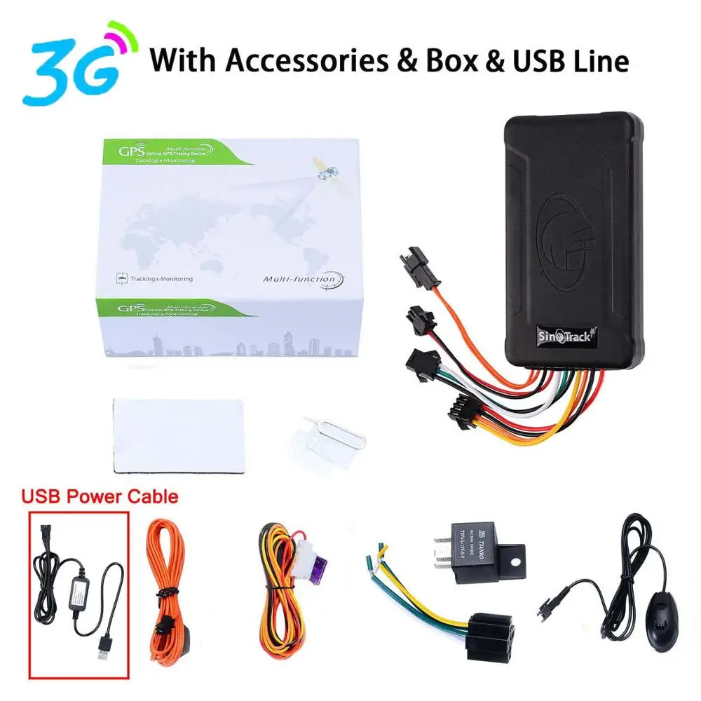 3g WCDMA ST-906W GSM gps трекер для автомобиля мотоцикла автомобиля 3g отслеживающее устройство с отключением питания от масла и онлайн мобильное программное обеспечение - Цвет: With Box and Line