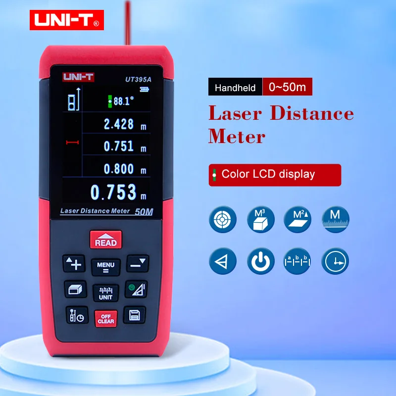 UNI T UT395A профессиональный лазерный дальномер 50 м цифровой Измерение площади/объем