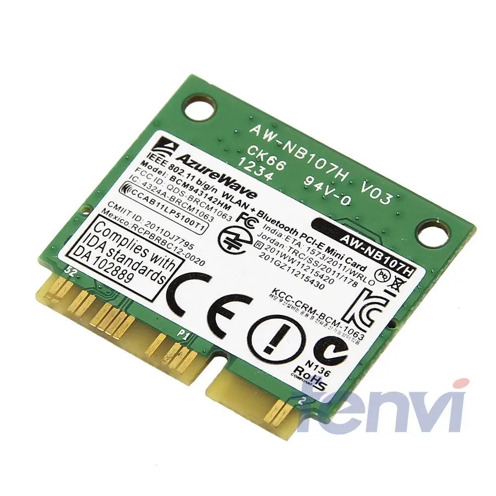 Адаптер Wi Fi bluetooth BCM943142HM 150 Мбит/с Broadcom BCM943142 802.11b/g/n + BT 4 0 половинный Mini PCI e|wlan card|wifi