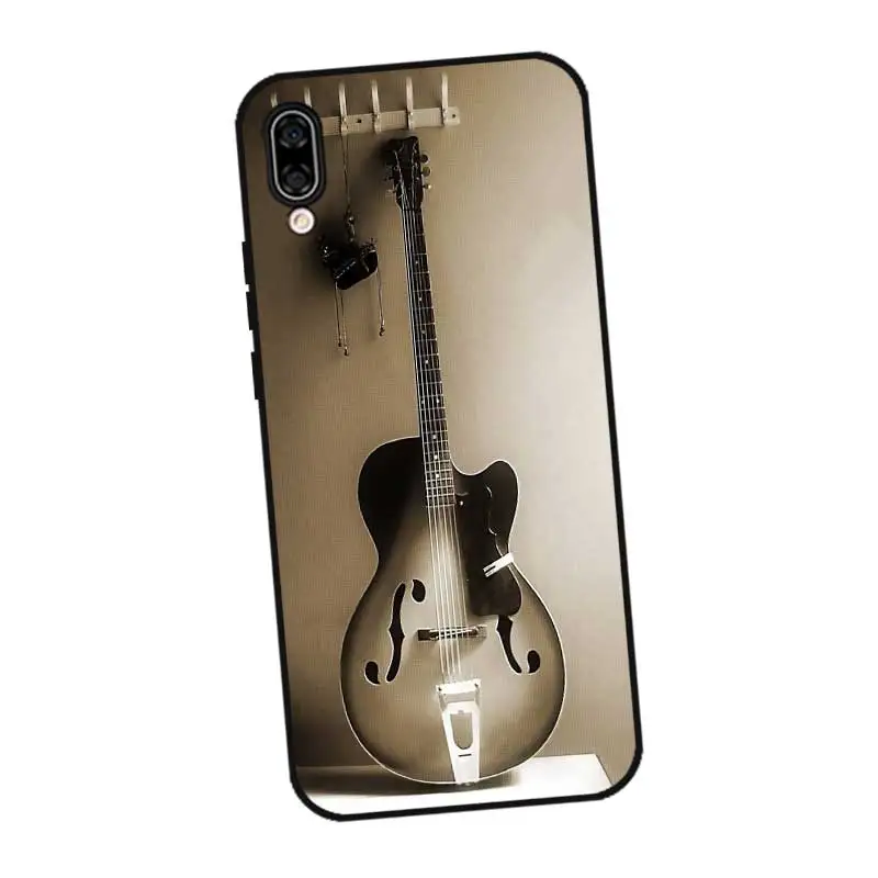 P076 Guitar Black Silicone Case Cover For Huawei Honor 8C 8X 9 10 20i V10 V20 Note10 Max Lite Magic2 |