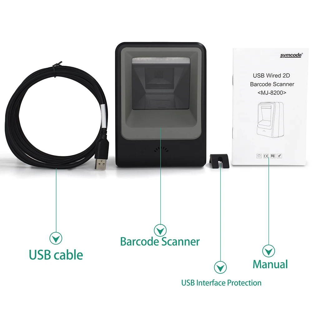 1D 2D автоматический настольный сканер штрих-кодов, Symcode USB Handsfree проводной считыватель штрих-кодов с функцией автоматического сканирования