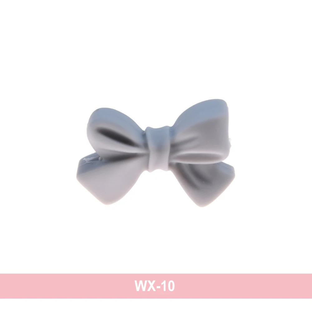 WX10 Happyfriends, 10 шт., бант, силиконовые бусины, без бисфенола, галстук-бабочка, детский, для прорезывания зубов, бисер для самостоятельного изготовления ювелирных изделий, Детские Жевательные зубки, подарок - Color: WX10