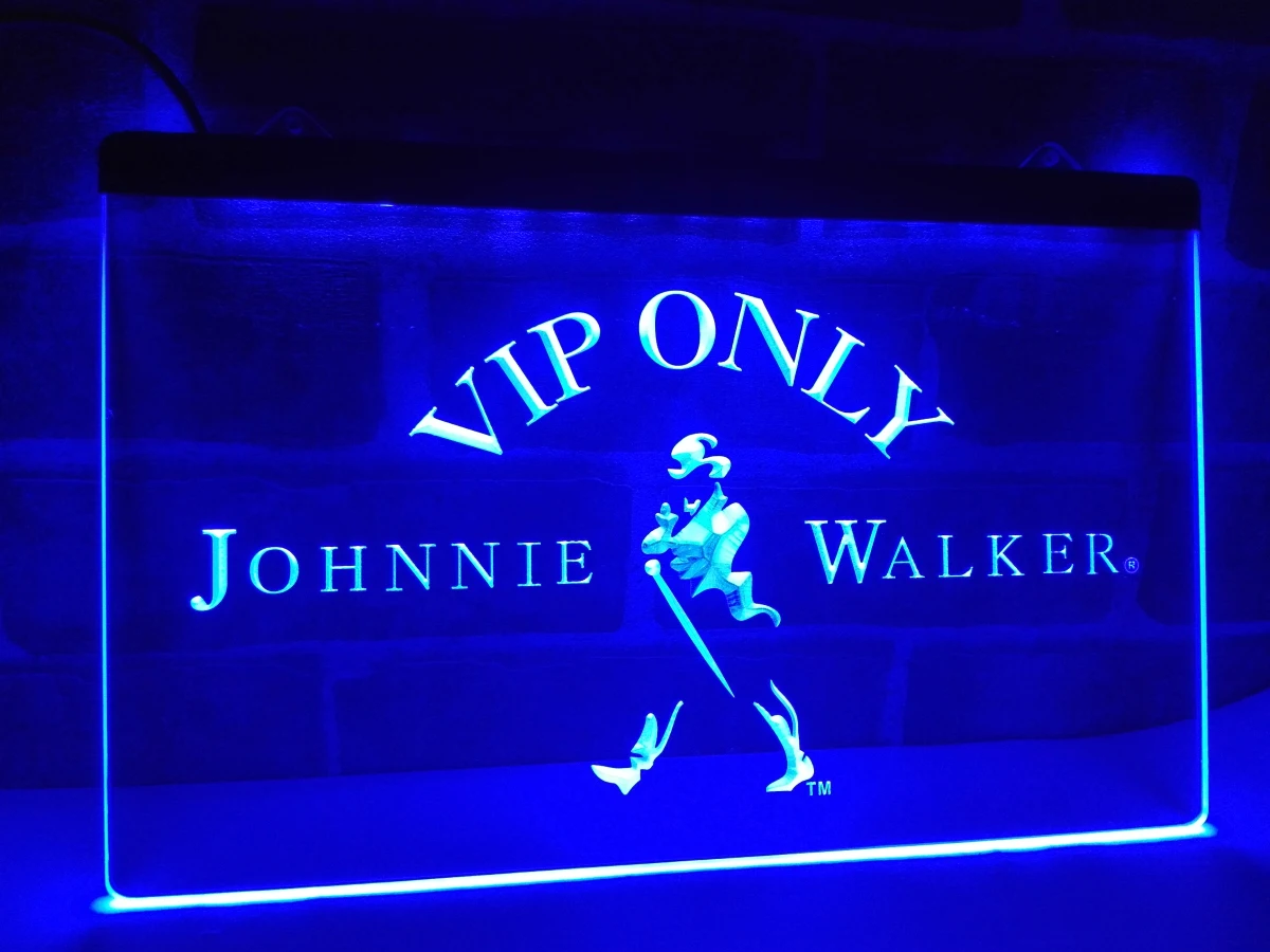 LA438 VIP Только Johnnie Walker виски светодиодный неоновый светильник знак для домашнего