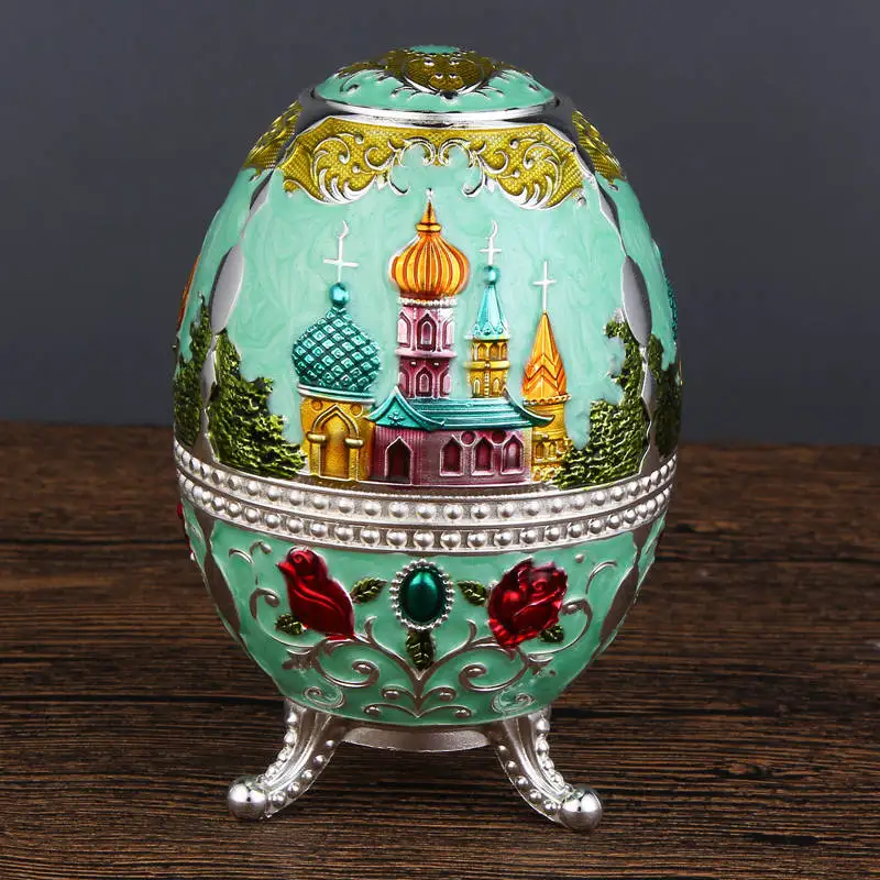 10*7,5 см ива Европейский Стиль Автоматическая коробка для зубочистки модный замок Павлин Яйцо Металл Винтаж контейнер для зубочисток коробки - Цвет: 9