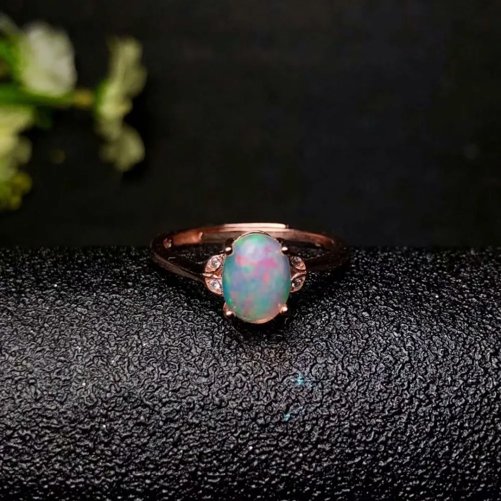 Shilovem 925 Серебряное кольцо с натуральным опалом Ювелирные украшения для женщин Модный свадебный подарок Новинка, yhj060801ago