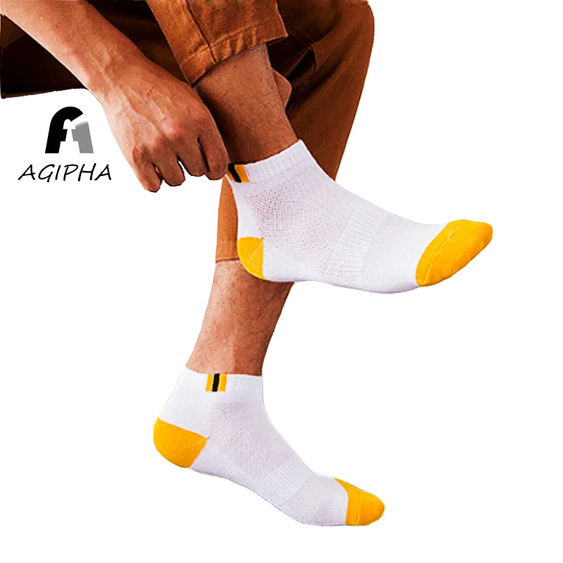 Мужские Короткие хлопковые носки летние дышащие башмачки calcetines homme повседневные